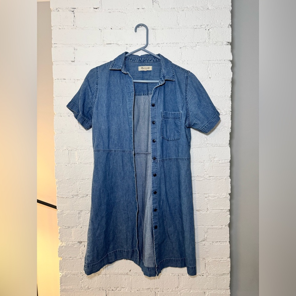 Madewell Blue Denim Mini Shirt Dress